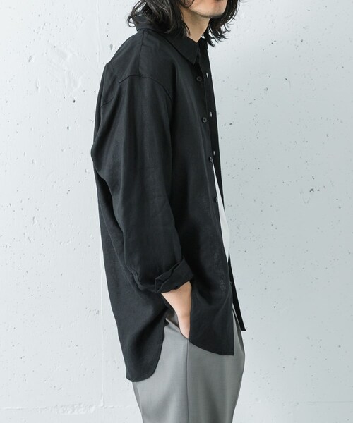 URBAN RESEARCH（アーバンリサーチ）の「LINEN REGULAR SHIRTS（シャツ/ブラウス・メンズ・BLACK/BEIGE/NAVY/SAX・M/L）」の11枚目の写真