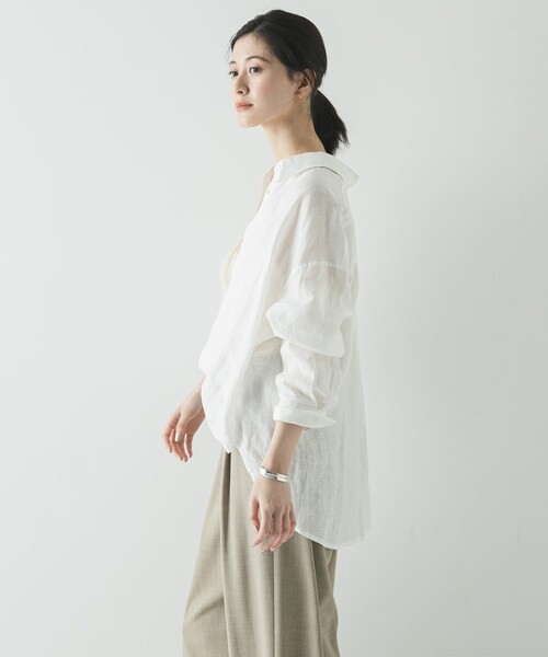 URBAN RESEARCH(アーバンリサーチ)の「リネン2WAYシャツ(シャツ/ブラウス・レディース・PINKSTRIPE/BROWN/BEIGE/BLUESTRIPE/WHITE/BEG STRIPE・Free)」の10枚目の写真
