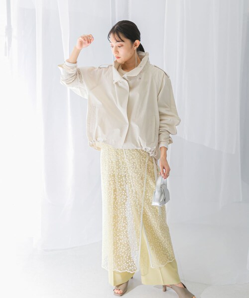 URBAN RESEARCH ROSSO（アーバンリサーチロッソ）の「『撥水』スタンドカラーショートブルゾン（ブルゾン・レディース・darknavy/ivory・FREE）」の13枚目の写真