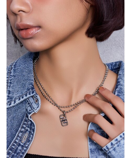 GYDA（ジェイダ）の「JEYSUS Imitation pearl GGネックレス（ネックレス・レディース・シルバー/ゴールド・F）」の2枚目の写真