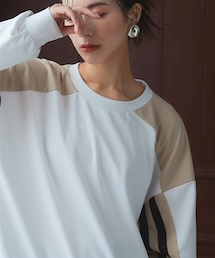 nissen | 肉厚ポンチ素材ライン使いプルオーバー ［Soiunique］(Tシャツ/カットソー)