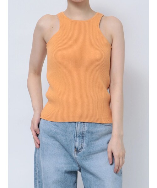Ungrid（アングリッド）の「アメスリニットタンクトップ（タンクトップ・レディース・ピンク/オレンジ/ネイビー/シルバー・F）」の8枚目の写真