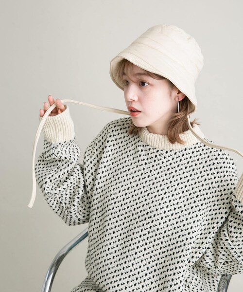 KBF（ケイビーエフ）の「バックドロストバケットHAT（ハット・レディース・IVORY/KHAKI/BLACK・one）」の6枚目の写真
