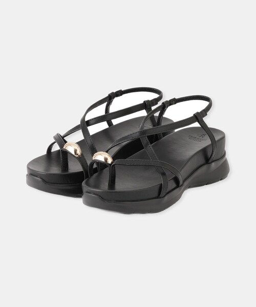 ROPE' PICNIC(ロペピクニック)の「サムリングナローストラップサンダル(サンダル・レディース・ブラック/ブラウン・L/M)」の2枚目の写真