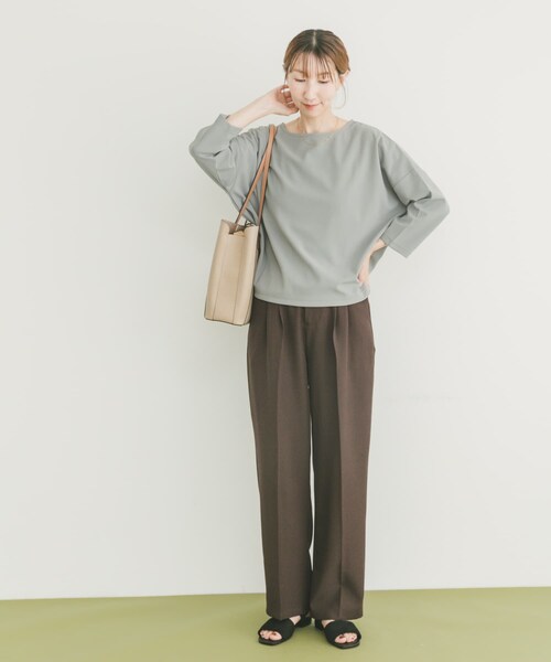 ITEMS URBANRESEARCH（アイテムズ アーバンリサーチ）の「カットジョーゼット7分袖プルオーバー（Tシャツ/カットソー・レディース・OFF/L.BLU/CHA・FREE）」の22枚目の写真