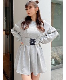 GYDA | 2WAYコルセット フレアスウェットワンピース(ワンピース)