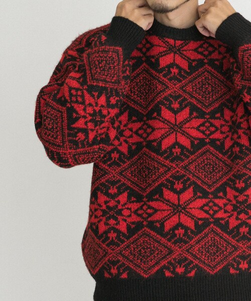 EKAL（エカル）の「ノルディックニットプルオーバー（ニット/セーター・メンズ・ブラウン/レッド・M/L）」の17枚目の写真