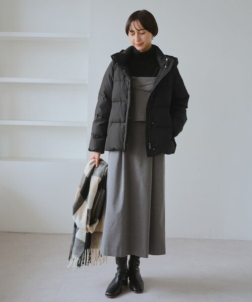 ROPE' PICNIC（ロペピクニック）の「ショートダウン（ダウンジャケット/コート・レディース・ブラック/オフホワイト・L/M）」の18枚目の写真