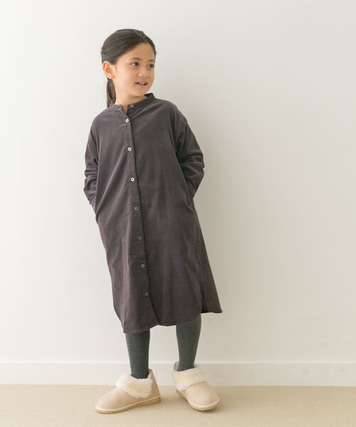 URBAN RESEARCH DOORS（アーバンリサーチドアーズ）の「『親子リンク』『UR TECH』コーデュロイシャツワンピース(KIDS)（ワンピース・キッズ・GREIGE/GRAY/MUSTARD・105/120/135）」の18枚目の写真