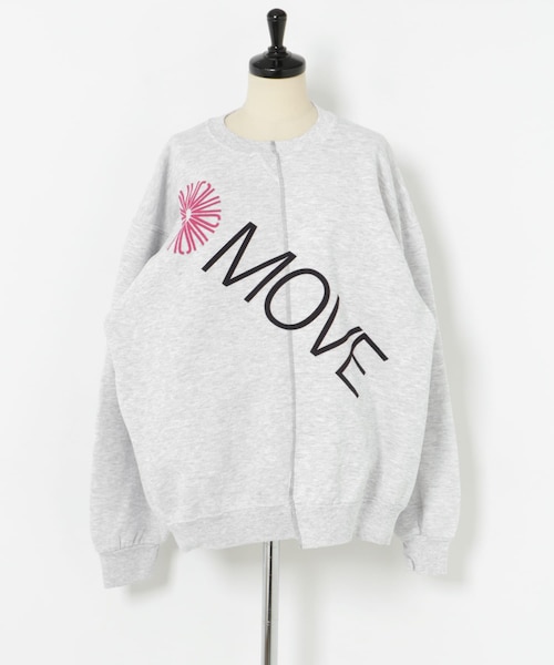 THE GOODLAND MARKET（ザグッドランドマーケット）の「77circa　make MOVE print sweat top（スウェット・レディース・gray1/black1/black2/gray2/navy1/navy2・one）」の4枚目の写真