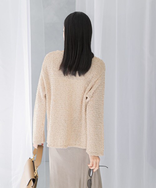 URBAN RESEARCH ROSSO（アーバンリサーチロッソ）の「透かし編みラメニット（ニット/セーター・レディース・beige/mt×turq・FREE）」の11枚目の写真