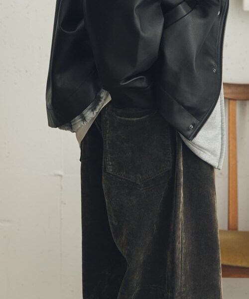 SENSE OF PLACE by URBAN RESEARCH（センスオブプレイスバイアーバンリサーチ）の「フロッキーワイドデニム（デニムパンツ・メンズ・BROWN/OLIVE・M/L）」の18枚目の写真
