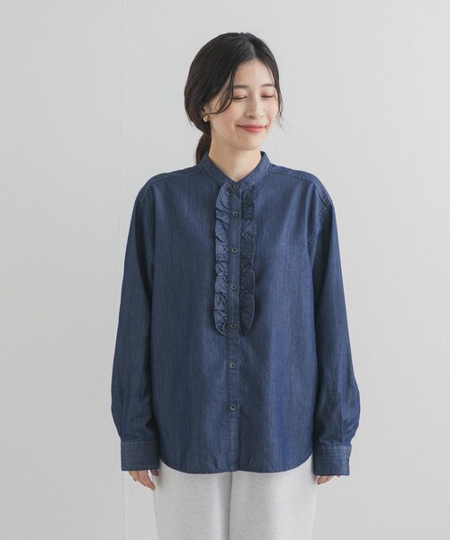URBAN RESEARCH DOORS(アーバンリサーチドアーズ)の「フロントフリルシャツ(シャツ/ブラウス・レディース・NATURAL/INDIGO・Free)」の21枚目の写真
