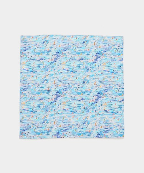 Saturdays NYC（サタデーズ ニューヨークシティ ）の「Ken Done Scarf（バンダナ/スカーフ・レディース・ブラック/ブルー/イエロー・F）」の4枚目の写真