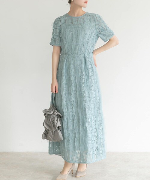 URBAN RESEARCH ROSSO（アーバンリサーチロッソ）の「kaene　リボンチュールエプロンドレス（ワンピース・レディース・mint/black・38）」の14枚目の写真