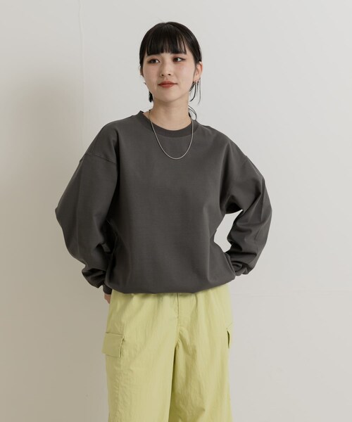 THE GOODLAND MARKET(ザグッドランドマーケット)の「『別注』MIDIUMISOLID×TGM Organic cotton pullover(Tシャツ/カットソー・レディース・IVORY/GREEN/CHARCOAL・FREE)」の19枚目の写真