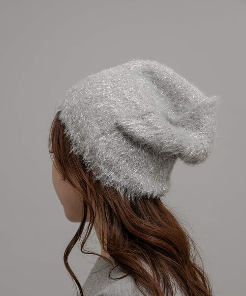 URBAN RESEARCH Sonny Label（アーバンリサーチサニーレーベル）の「CONTROL FREAK　ラメフェザーニットワッチ（ニットキャップ/ビーニー・レディース・ブラック/ベージュ/グレー・one）」の2枚目の写真