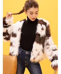 GYDA | レイヤードエコファーベルトライダースジャケット(ライダースジャケット)