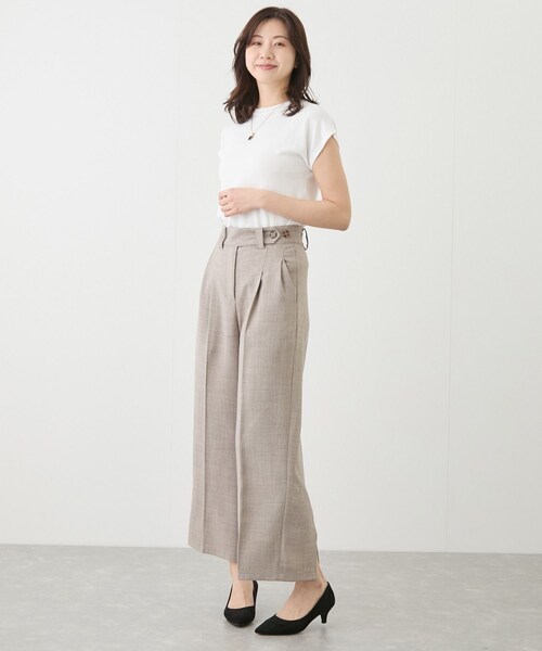 Jayro（ジャイロ）の「リネンライクパンツ（スラックス・レディース・グレー/ベージュ・M）」の9枚目の写真