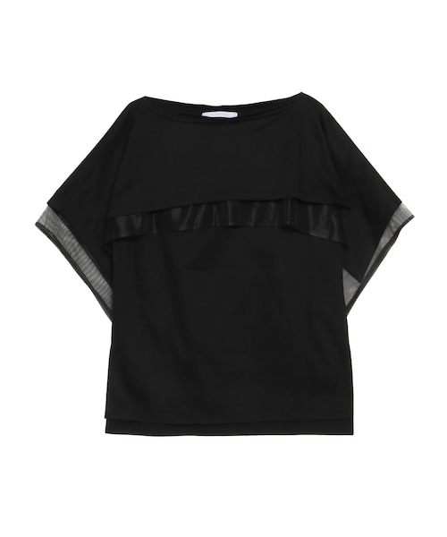 ELENDEEK（エレンディーク）の「CAPE LAYERD CS（Tシャツ/カットソー・レディース・オフホワイト/グレー/ブラック・F）」の4枚目の写真