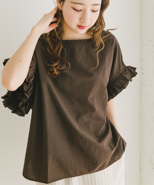 ITEMS URBANRESEARCH(アイテムズ アーバンリサーチ)の「ダブルフリルブラウス(シャツ/ブラウス・レディース・SRP/WHT/BRN・FREE)」の18枚目の写真
