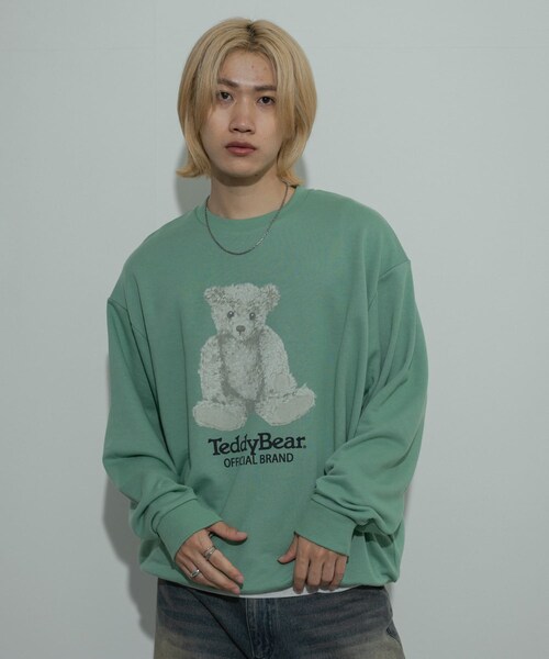 SENSE OF PLACE by URBAN RESEARCH（センスオブプレイスバイアーバンリサーチ）の「『別注』TeddyBear×SENSE OF PLACE　テディベアクルーネックスウェット（スウェット・メンズ・NAVY/OATMEAL/MINT・M/L）」の15枚目の写真