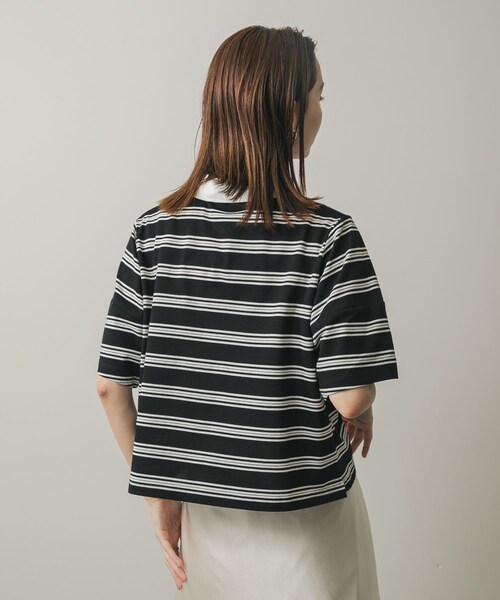 SENSE OF PLACE by URBAN RESEARCH（センスオブプレイスバイアーバンリサーチ）の「マルチボーダーカットポロシャツ（ポロシャツ・レディース・BLACK/ORANGE/WHITE・one）」の12枚目の写真