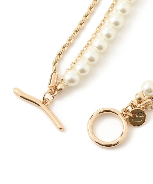 VIS（ビス）の「ガラスパール3連ネックレス（ネックレス・レディース・ゴールド/シルバー・F）」の14枚目の写真