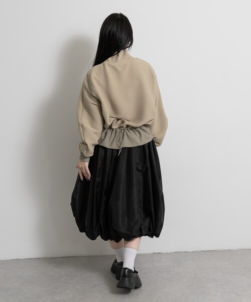 THE GOODLAND MARKET（ザグッドランドマーケット）の「77circa　2fabric 2way balloon SK（スカート・レディース・white/black・one）」の8枚目の写真