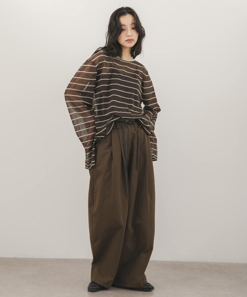 KBF（ケイビーエフ）の「ベルトSETオーバルパンツ（その他パンツ・レディース・NAVY/BROWN/BEIGE・36/38）」の11枚目の写真