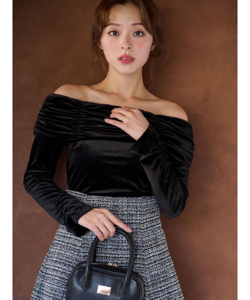 シャーリングベロアカットソー