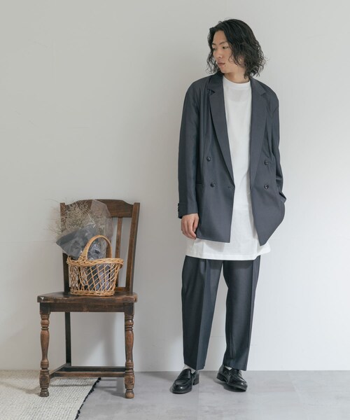 THE GOODLAND MARKET（ザグッドランドマーケット）の「『別注』MIDIUMISOLID×TGM　Double breasted jacket（テーラードジャケット・レディース・Blue/l.Beige/C.Gray・one）」の16枚目の写真