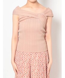 MERCURYDUO | アシメネックオフショルリブニット(ニット/セーター)