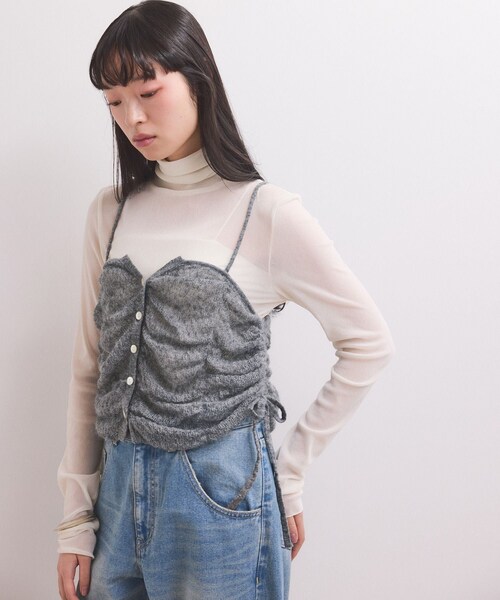 ADAM ET ROPE'(アダムエロペ)の「【WEB限定】ニットキャミソールセットワンピース(ワンピース・レディース・ブラック/チャコール/ダークブラウン・F)」の21枚目の写真