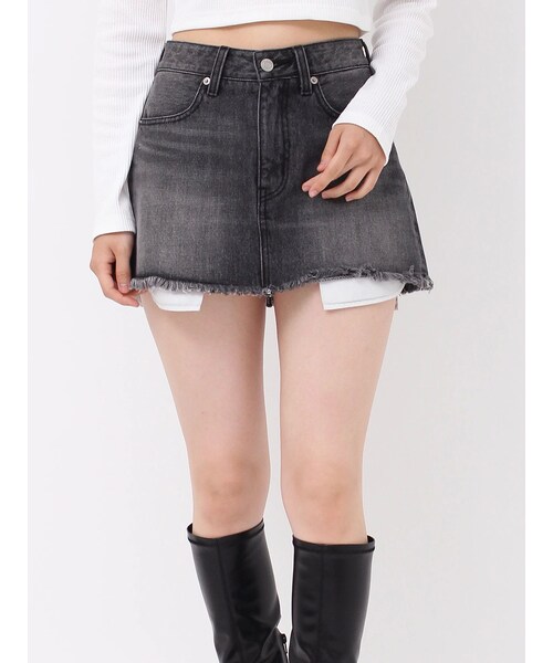 EVRIS（エヴリス）の「ポケットデニムミニスカート（デニムスカート・レディース・ブラック/インディゴ・S/M）」の2枚目の写真