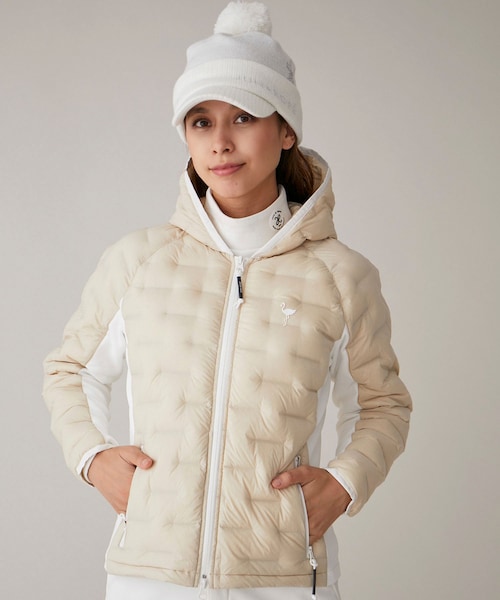 ROPE'(ロペ)の「【撥水】ストレッチナイロン ダウンブルゾン(ダウンジャケット/コート・レディース・ホワイト/ベージュ/ネイビー・L/M/S)」の5枚目の写真