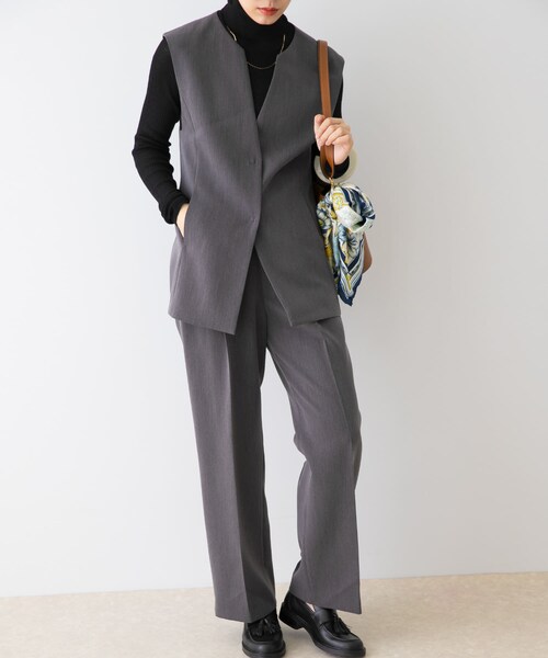 URBAN RESEARCH ROSSO（アーバンリサーチロッソ）の「F by ROSSO　キーネックジレ+ワイドパンツ（セットアップ・レディース・GRAY/BLACK・36/38）」の14枚目の写真