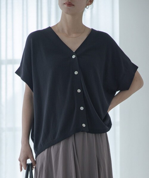 URBAN RESEARCH Sonny Label（アーバンリサーチサニーレーベル）の「クールミストフレンチニットカーディガン（カーディガン/ボレロ・レディース・ブラック/L.グレー/モカグレー・Free）」の8枚目の写真