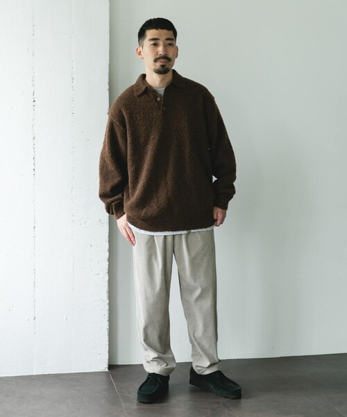 URBAN RESEARCH DOORS（アーバンリサーチドアーズ）の「ブークレ ニットポロシャツ（ニット/セーター・メンズ・BROWN/NAVY/BLACK・M/L）」の21枚目の写真