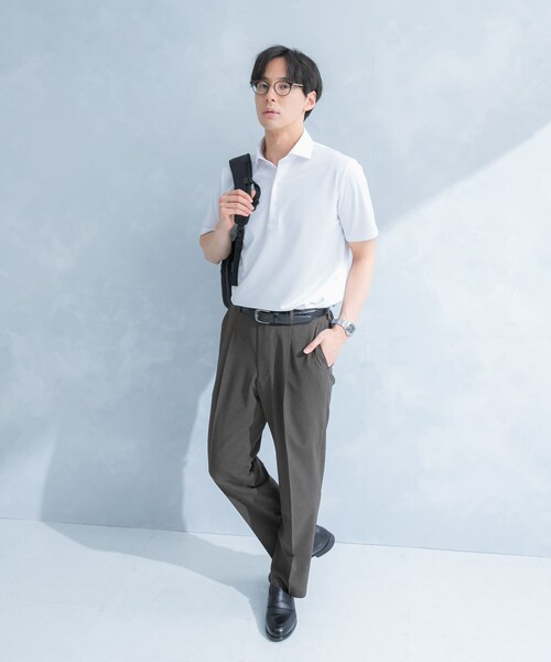 URBAN RESEARCH DOORS(アーバンリサーチドアーズ)の「LIFE STYLE TAILOR トリコットセミワイド半袖プルオーバー無地(シャツ/ブラウス・メンズ・WHITE/NAVY・M/L/XL)」の10枚目の写真
