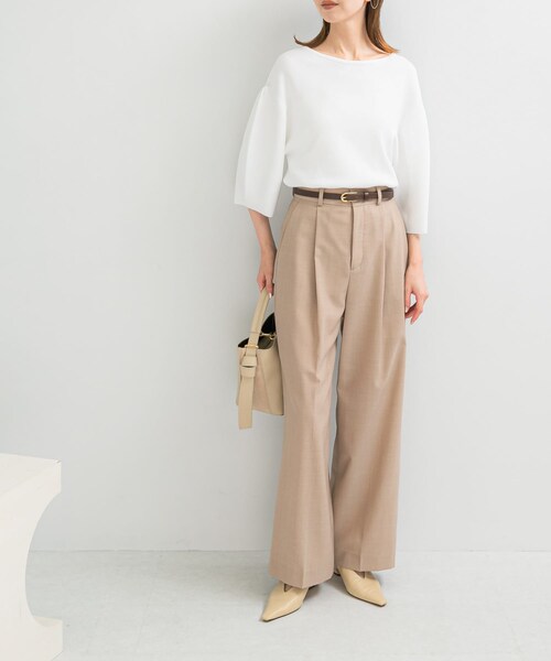 URBAN RESEARCH ROSSO（アーバンリサーチロッソ）の「ウール混防シワハイウエストワイドスラックス（その他パンツ・レディース・L/BEIGE/GRAY/STLYPE・34/36/38/TALL）」の16枚目の写真