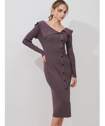 MERCURYDUO | 2WAYセーラーカラー釦付ニットワンピース(ワンピース)