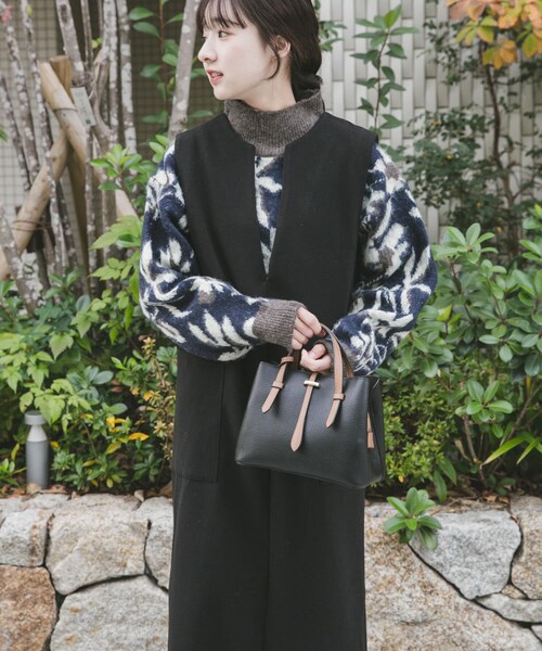 ITEMS URBANRESEARCH(アイテムズ アーバンリサーチ)の「ジャージメルトンジャンパースカート(ワンピース・レディース・GRY/BLK・Free)」の6枚目の写真