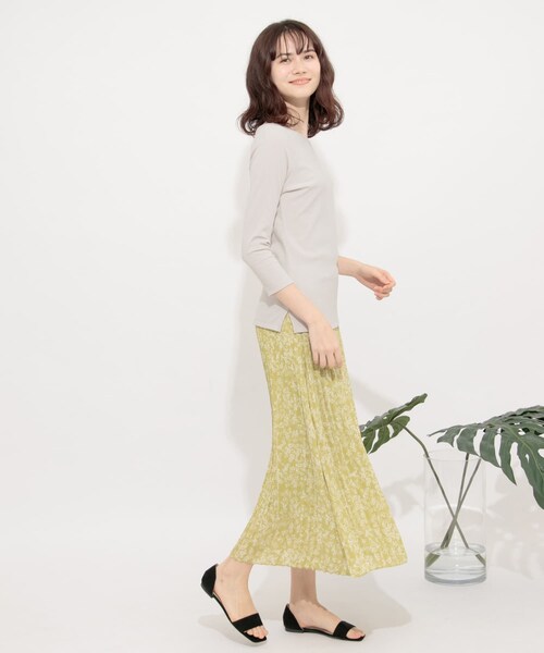 SENSE OF PLACE by URBAN RESEARCH（センスオブプレイスバイアーバンリサーチ）の「アシメネックリブトップ(7分袖)（Tシャツ/カットソー・レディース・BLACK/GREIGE/DUSTY PINK・FREE）」の18枚目の写真