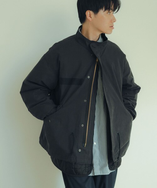 ITEMS URBANRESEARCH(アイテムズ アーバンリサーチ)の「中綿ライナー付 フードレスショートモッズ(モッズコート・メンズ・KHK/BLK・M/L)」の10枚目の写真