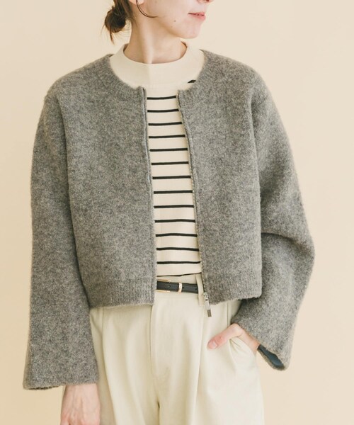 ITEMS URBANRESEARCH（アイテムズ アーバンリサーチ）の「ブークレジップショートカーディガン（カーディガン/ボレロ・レディース・GRY/BRN/RED・Free）」の13枚目の写真