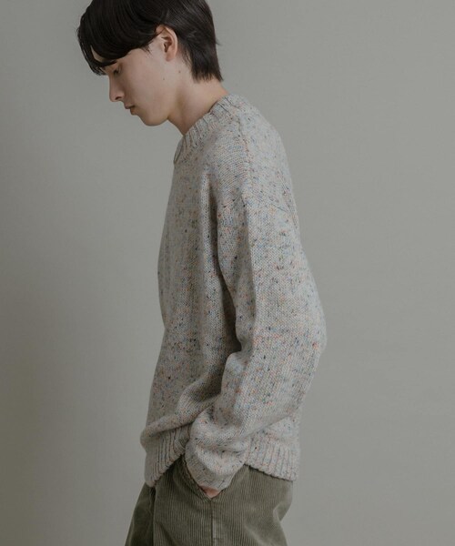 SENSE OF PLACE by URBAN RESEARCH（センスオブプレイスバイアーバンリサーチ）の「『洗濯可』カラーネップニットプルオーバー（ニット/セーター・メンズ・IVORY/BLACK/BROWN・M/L）」の8枚目の写真