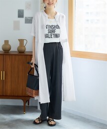 nissen | 大きいサイズ ウエスト切替綿混シャツワンピース(ワンピース)