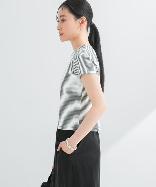 URBAN RESEARCH(アーバンリサーチ)の「『別注』Miller×URBAN RESEARCH Prib Tiny T-SHIRTS(Tシャツ/カットソー・レディース・IVORY/NVY BORDER/BLK BORDER・FREE)」の19枚目の写真