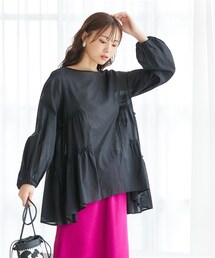 miclat | 大きいサイズ　ギャザーフレアチュニック　miclat(シャツ/ブラウス)